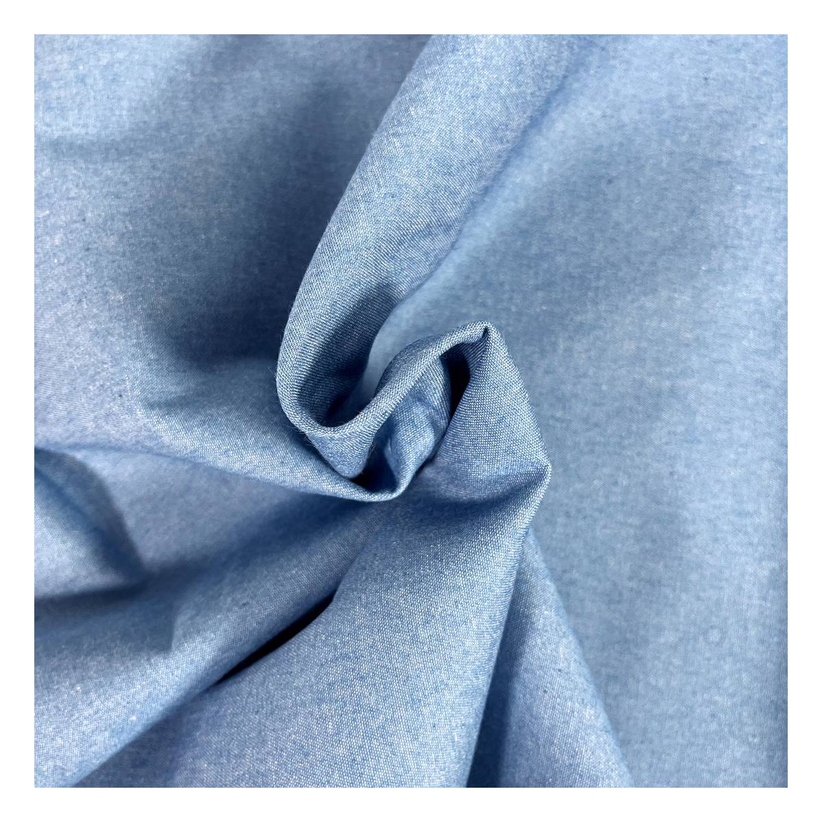 Blue Chambray Cotton Fabric by the Metre