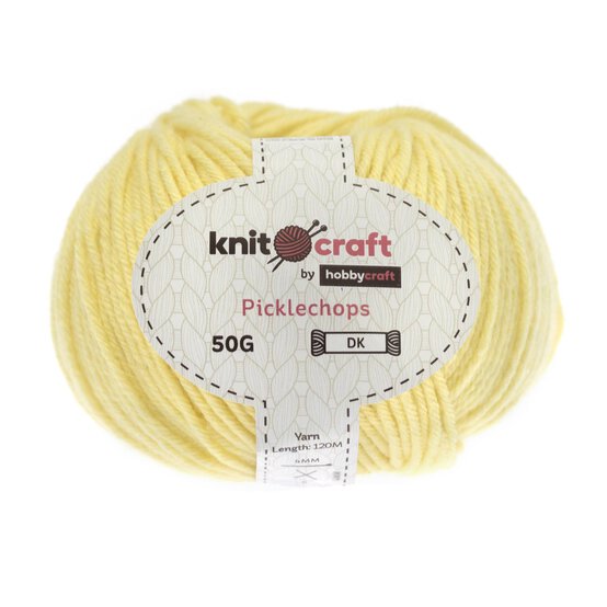 Knitcraft Pale Yellow Picklechops DK Yarn 50g