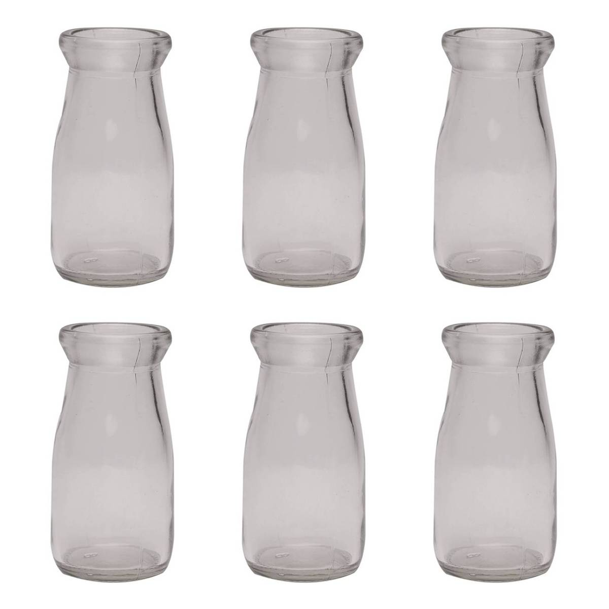 Glass Milk Bottle 100ml 6 Pack