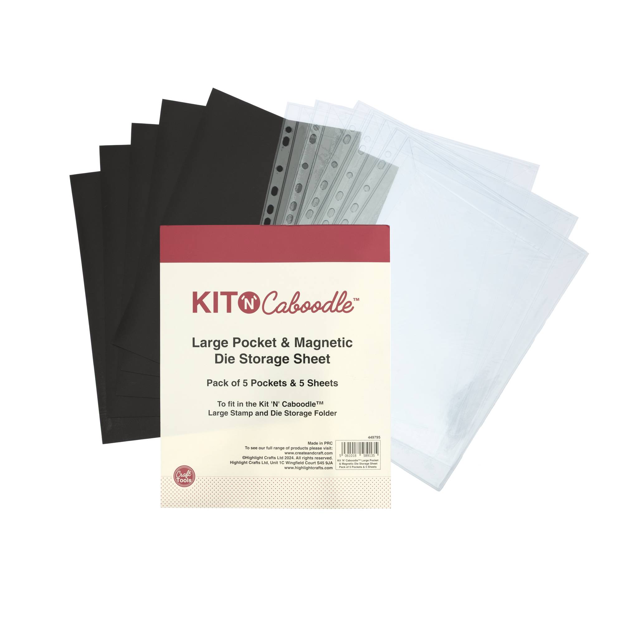 Kit ‘n�?Caboodle Large Pocket and Magnetic Die Storage Sheet 5 Pack