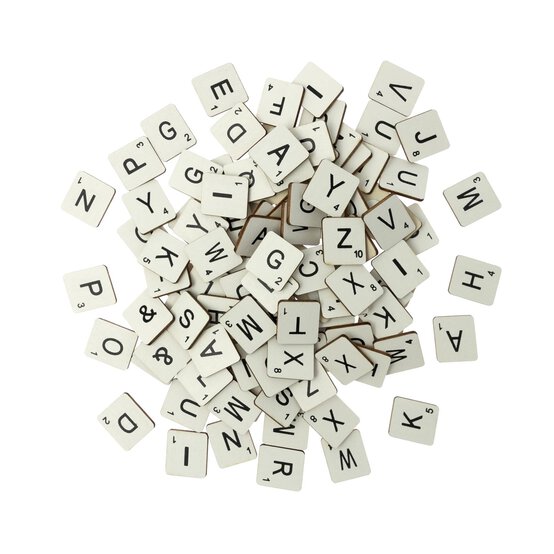 Black on White Letter Tiles 114 Pack