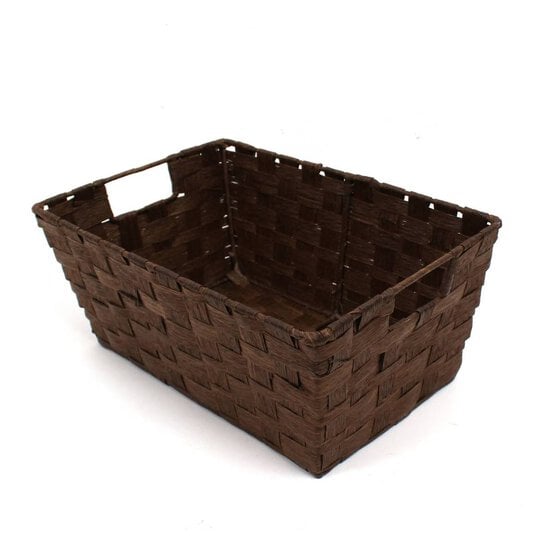 Chocolate Brown Paper Storage Basket 33cm x 23cm x 14cm
