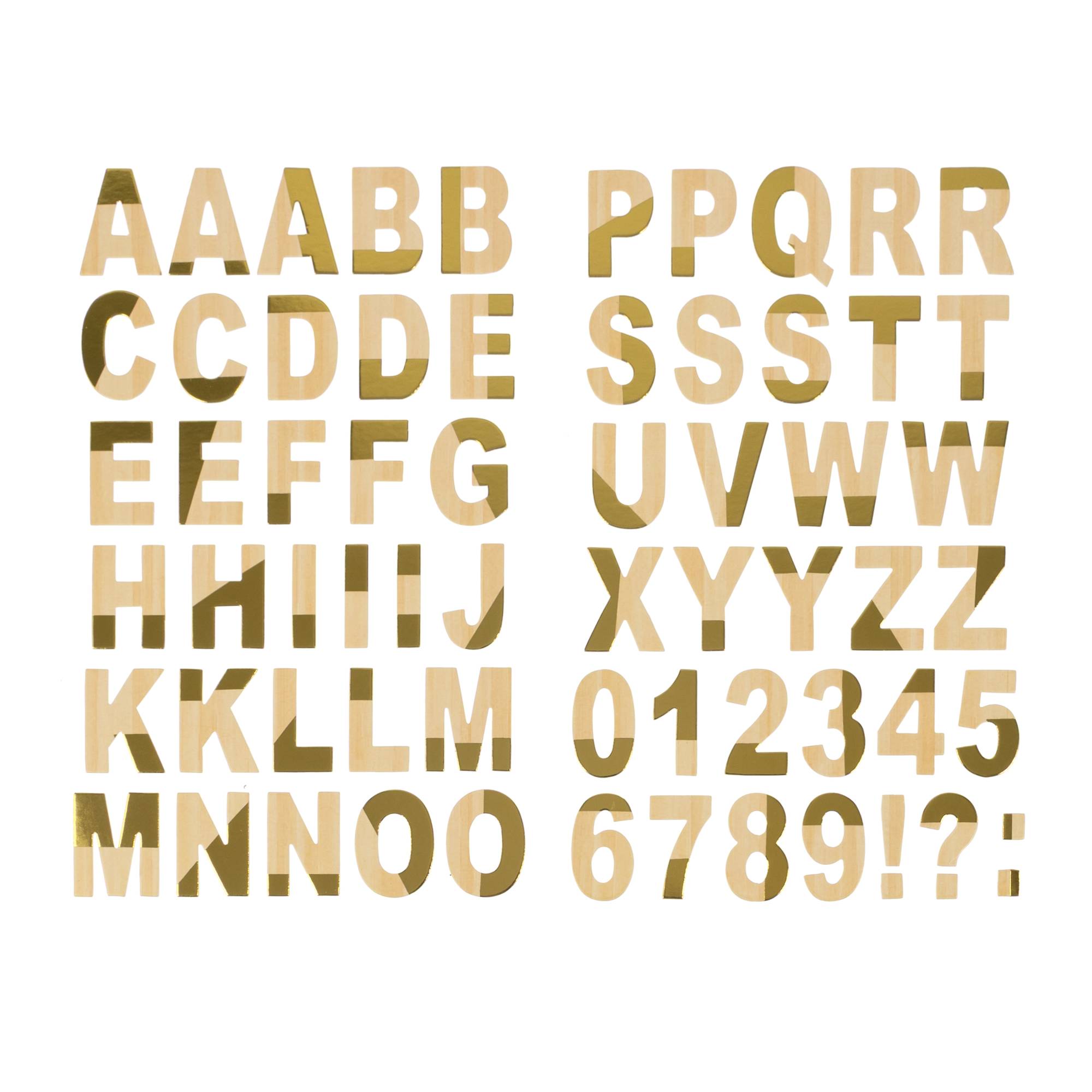 Wooden Chipboard Alphabet Stickers