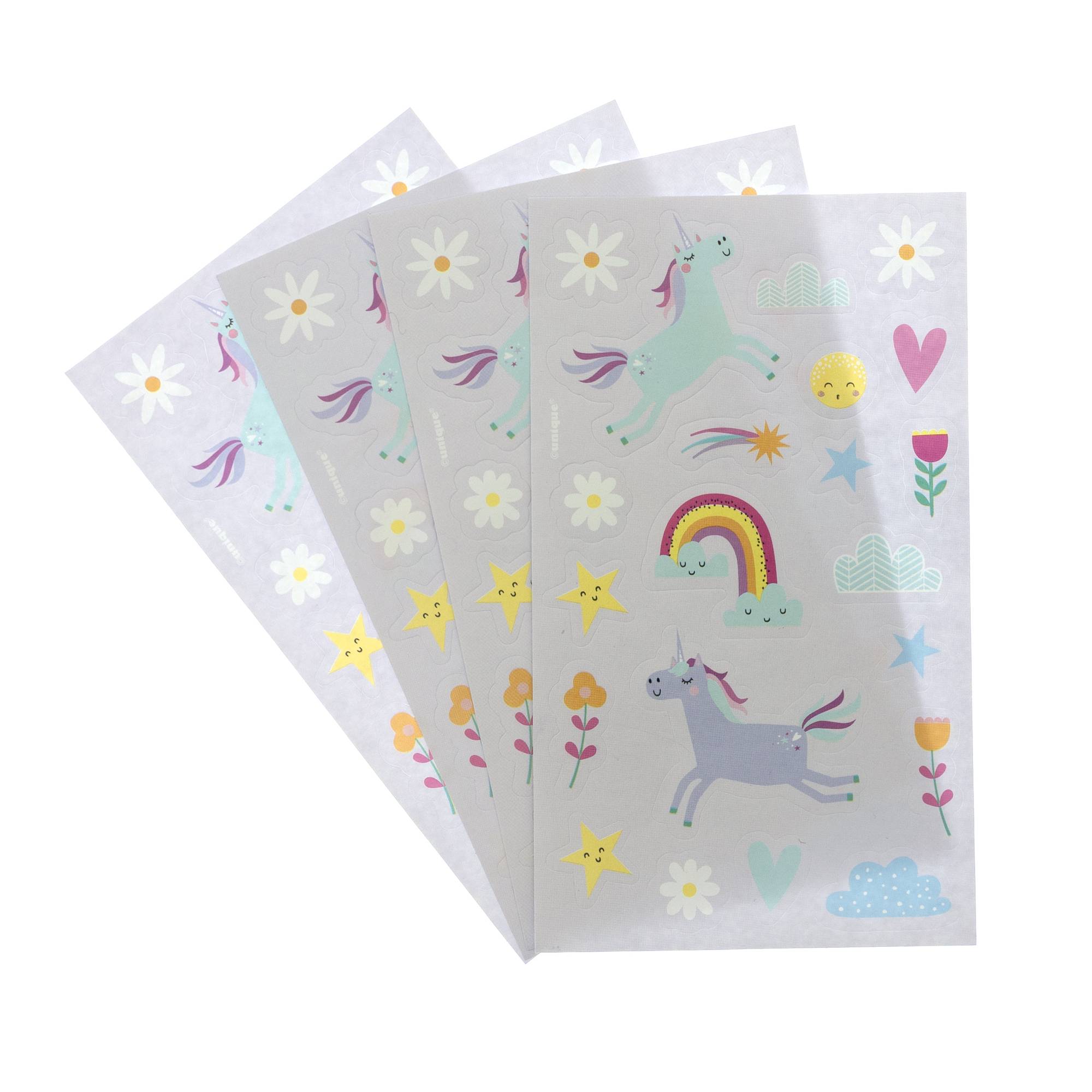 Unicorn Sticker Sheets 4 Pack