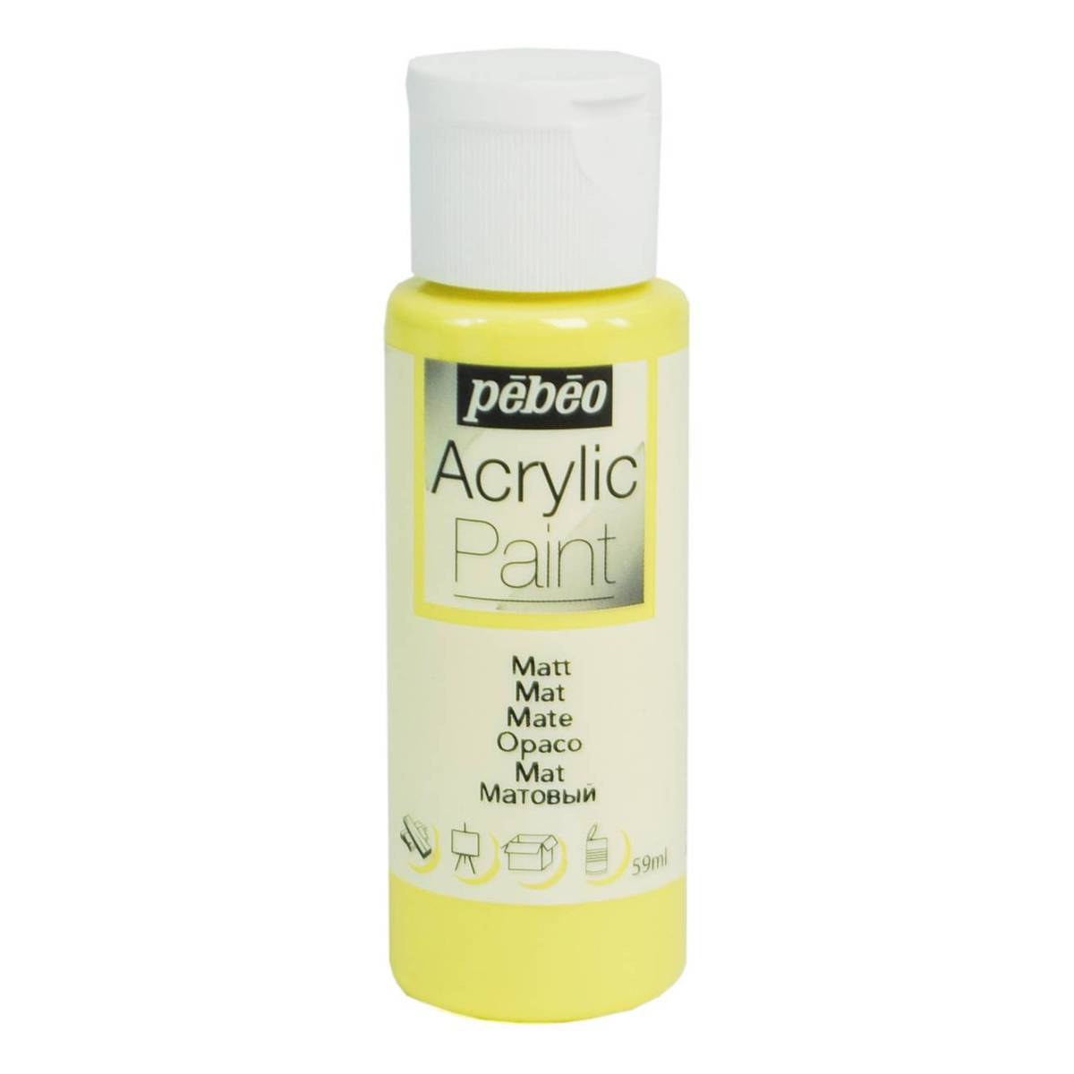 Pebeo Light Yellow Matt Acrylic Craft Paint 59ml