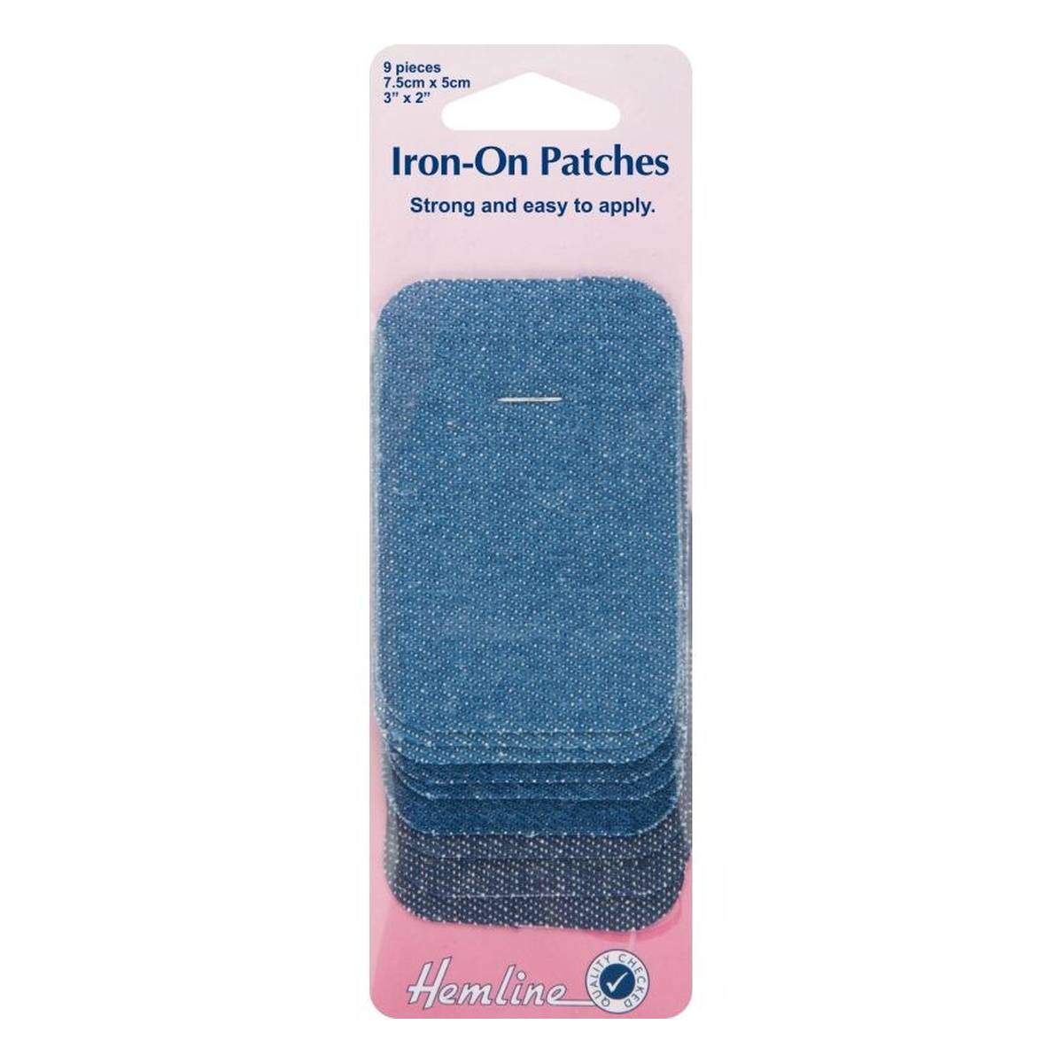 Hemline Iron-On Denim Patches 9 Pack