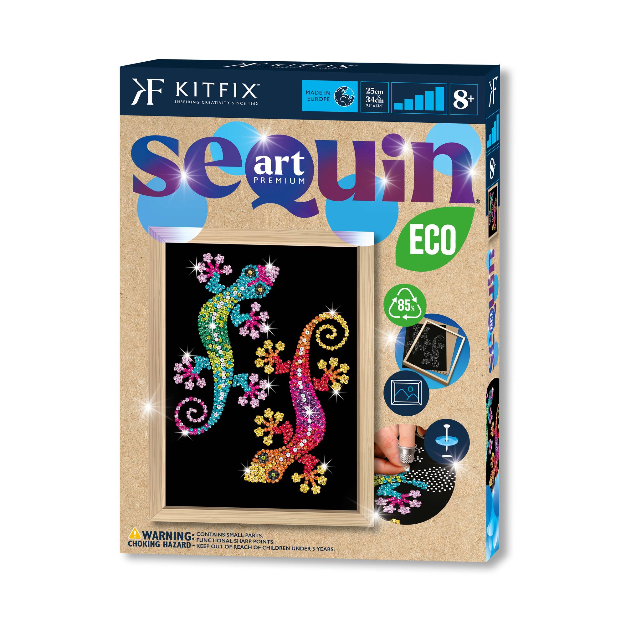 Kitfix Geckos Sequin Art Blue Premium Kit