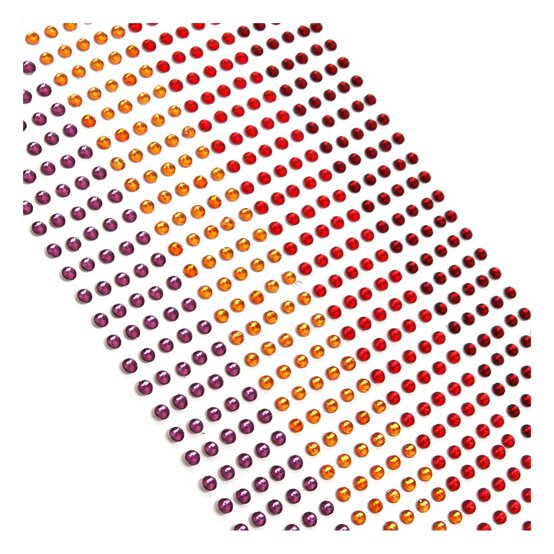Mixed Red Adhesive Gems 3mm 1080 Pack