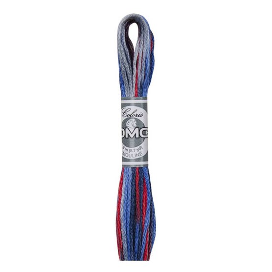 DMC Blue and Red Coloris Mouline Cotton Thread 8m (4512)