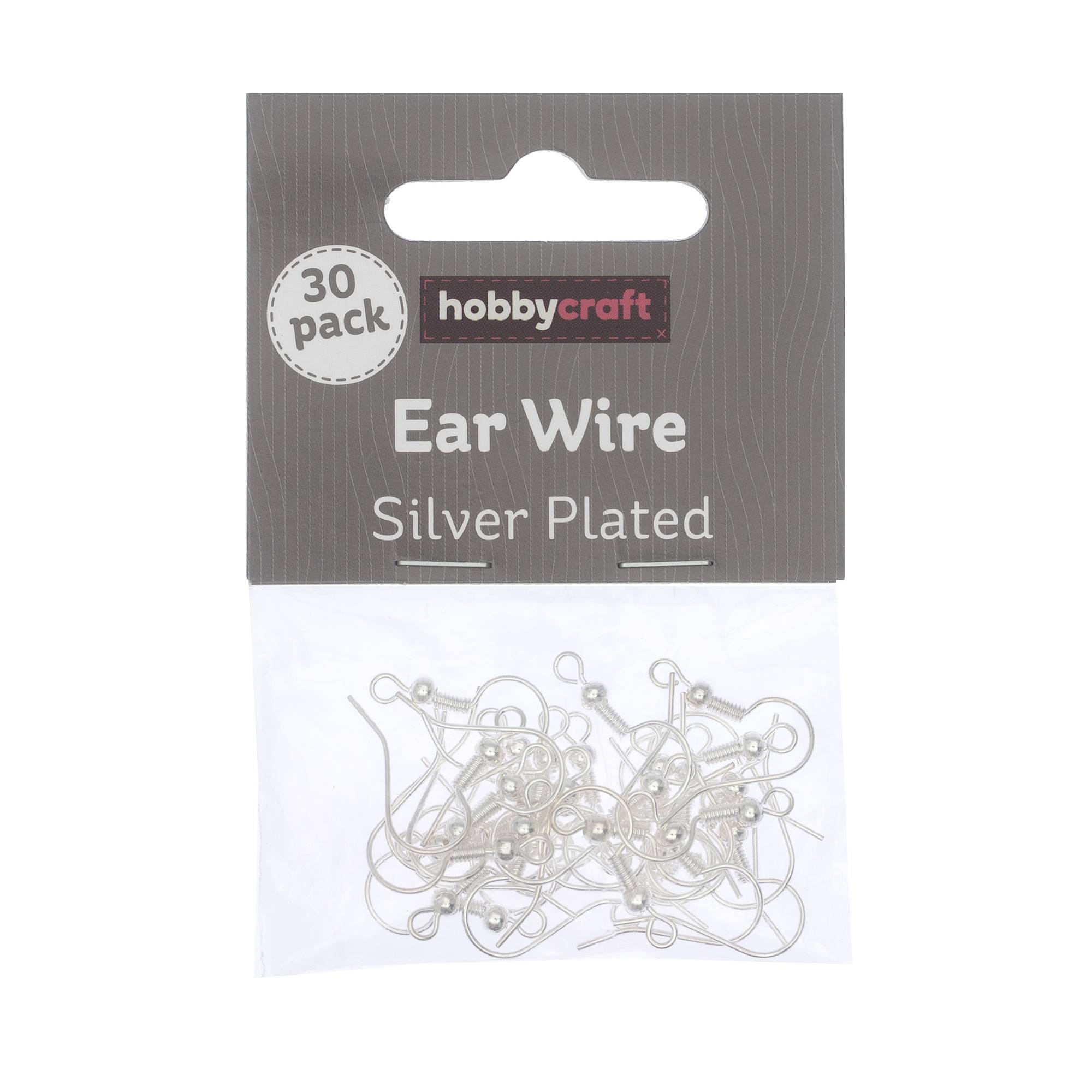 Silver-Plated Ear Wires 25mm x 20mm 30 Pack