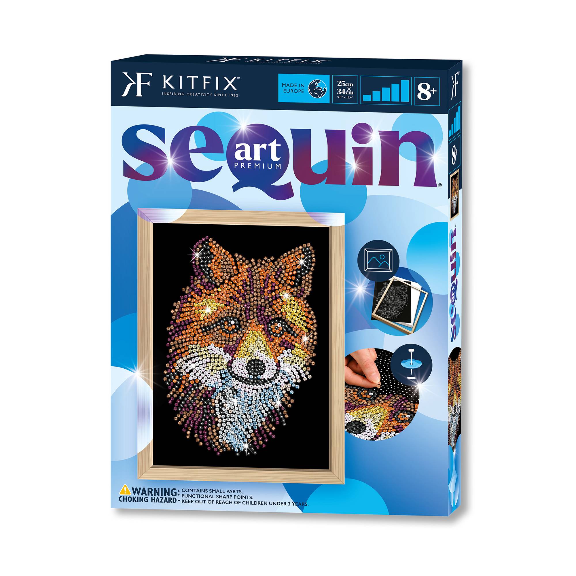 Kitfix Red Fox Sequin Art Blue Premium Kit