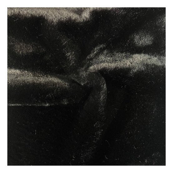 Black Polyester Fur Pile Fabric by the Metre