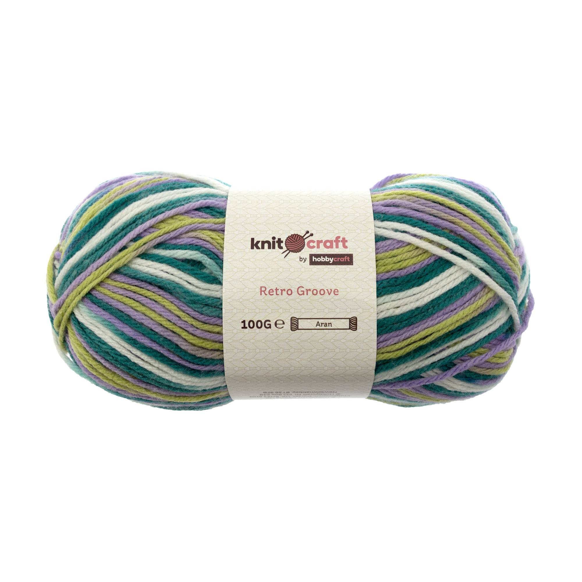 Knitcraft Green and Purple Retro Groove 100g
