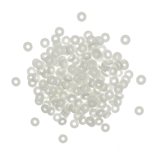 White Clay Beads 6mm 12g