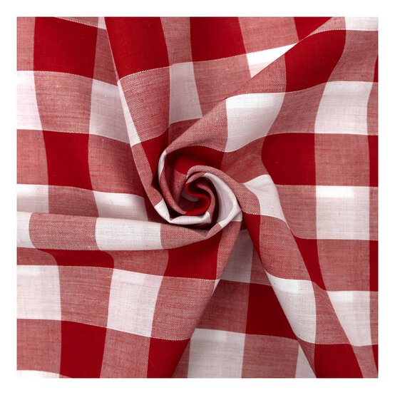 Red Check Gingham Fabric by the Metre