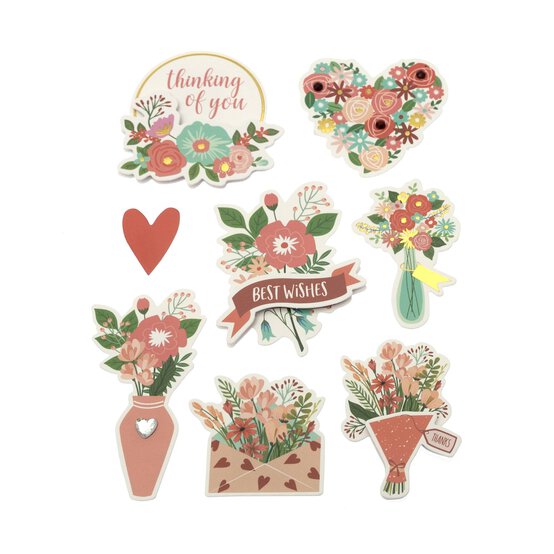 Flower Bouquet Card Toppers 8 Pack