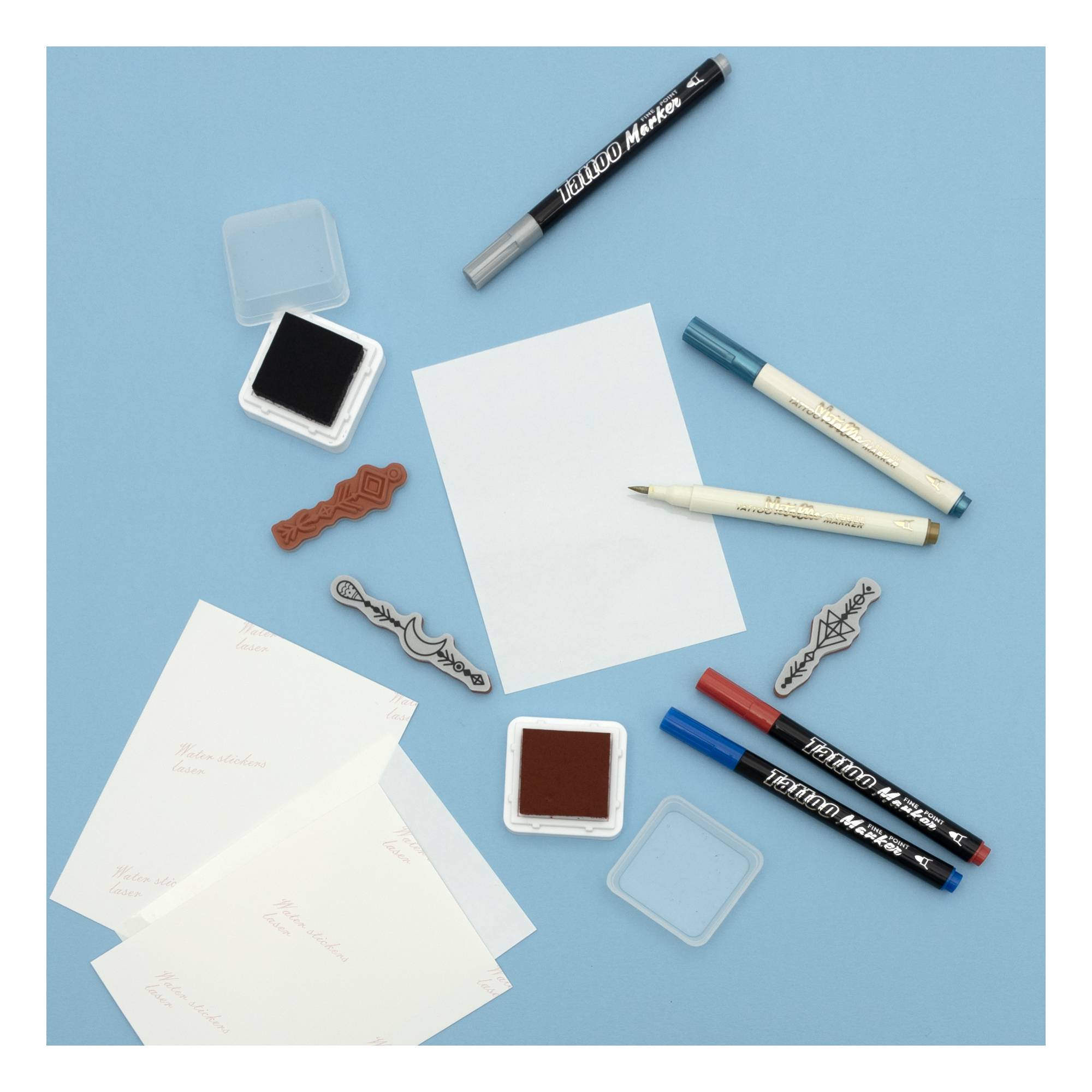 Blue Metallic Tattoo Marker Pen