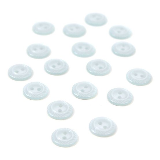 HemlineBaby Blue Basic Cut Edge Button 17 Pack
