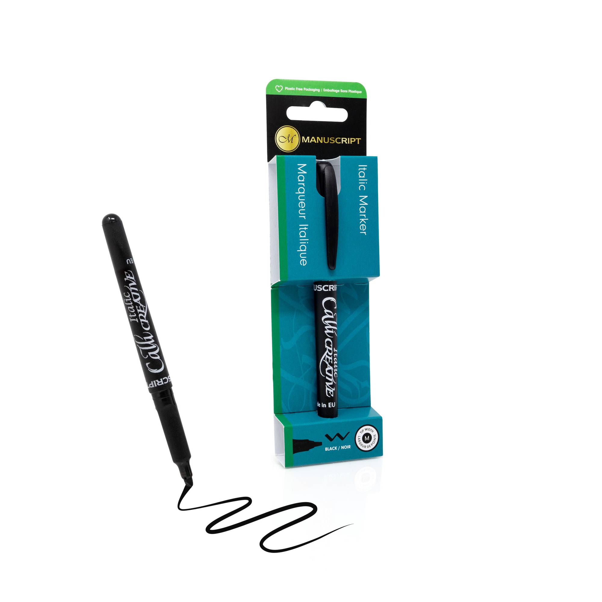 Manuscript Italic Black Medium Marker