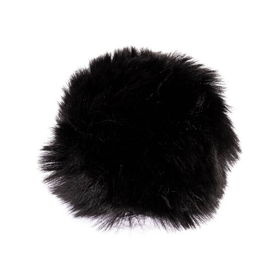 Black Faux Fur Pom Pom 11cm