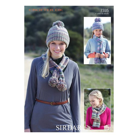 Sirdar Crofter DK Hats and Scarves Digital Pattern 7335