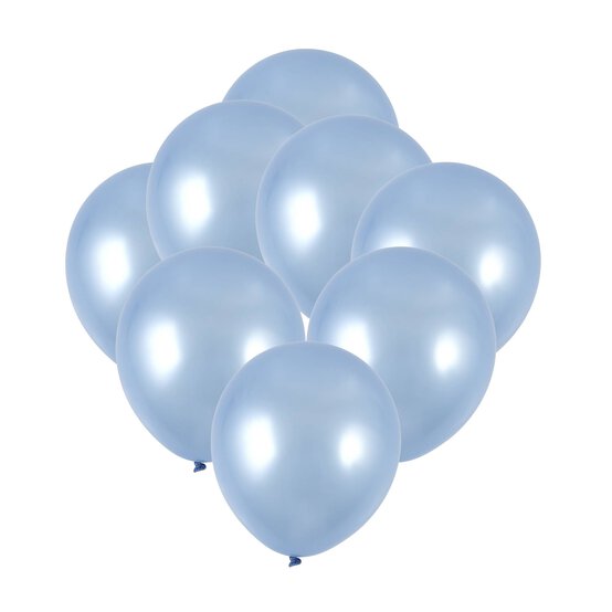 Blue Pearlised Latex Balloons 8 Pack