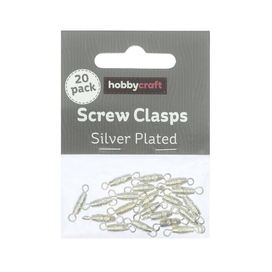 Silver-Plated Screw Clasps 11mm 20 Pack