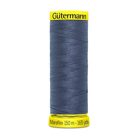 Gutermann Blue Grey Maraflex Stretchy Sewing Thread 150m (112)