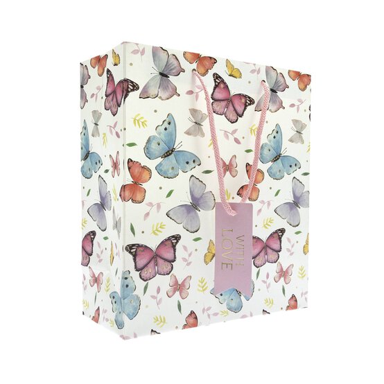 Butterfly Print Gift Bag 21.5cm x 25cm