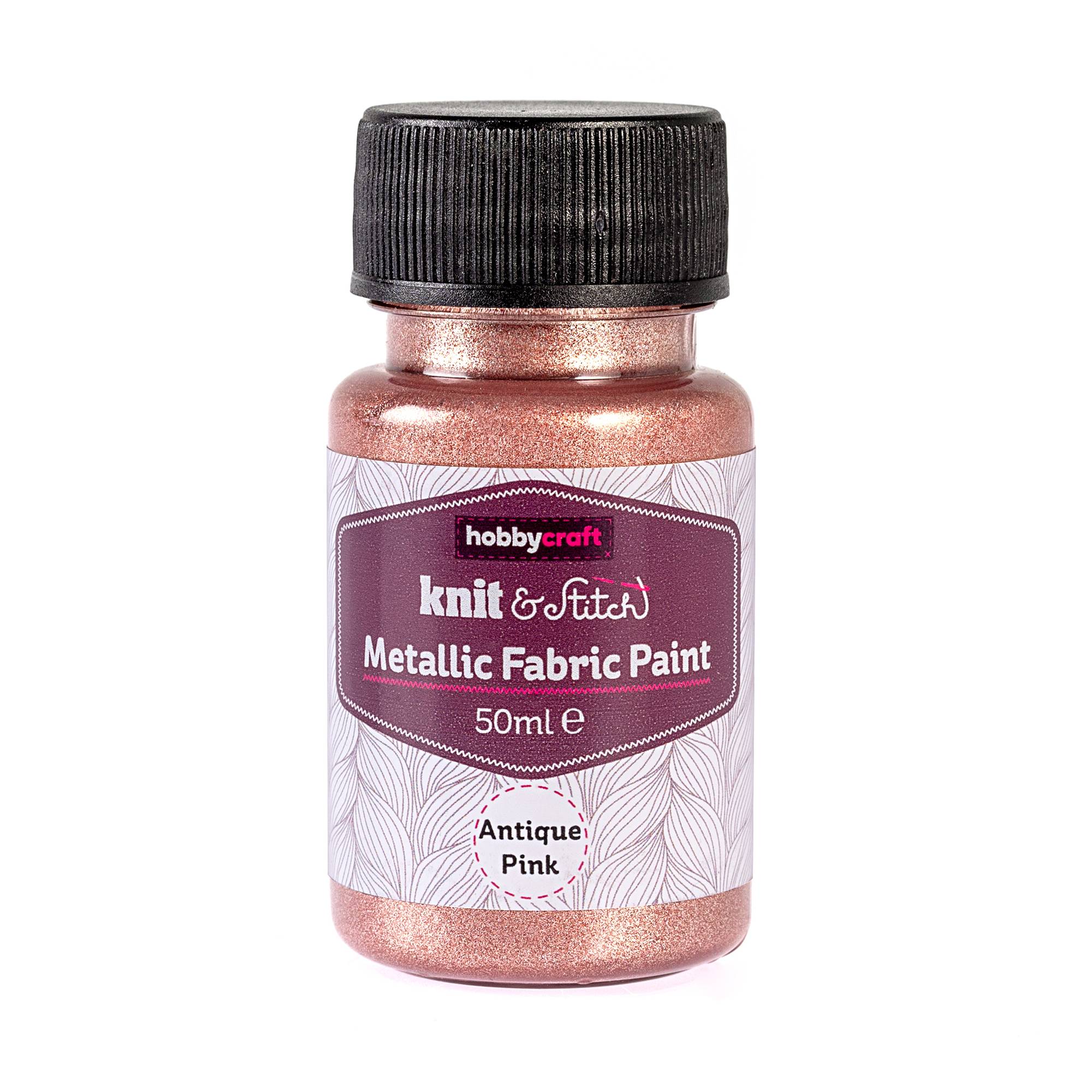 Antique Pink Metallic Fabric Paint 50ml
