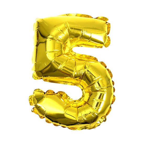 Gold Foil Number 5 Balloon