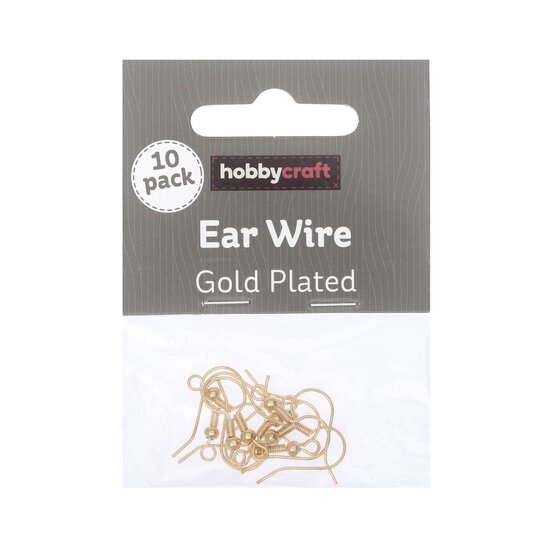 Gold-Plated Ear Wires 25mm x 20mm 10 Pack
