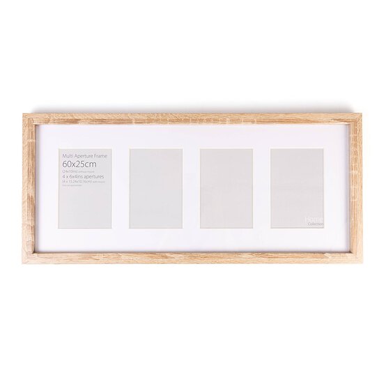 Light Oak Multi Aperture Frame 60cm x 25cm