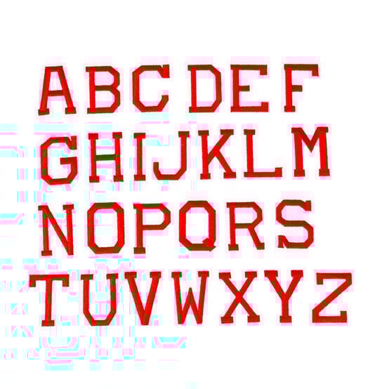 Red Alphabet Fabric Letters 26 Pack
