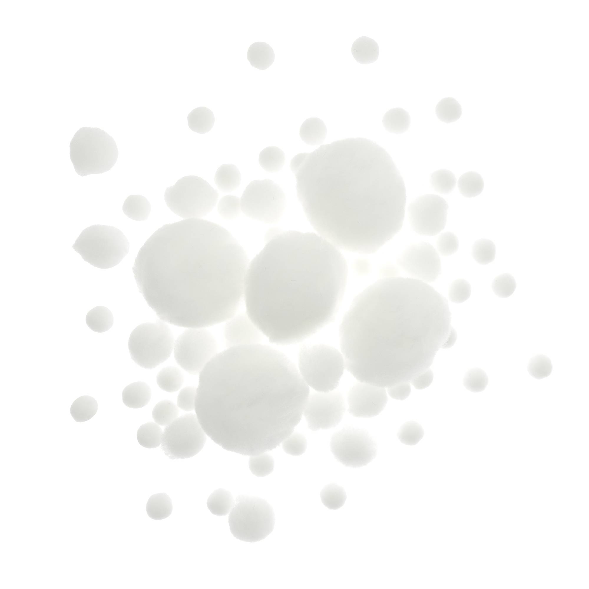 White Pom Poms 60 Pack