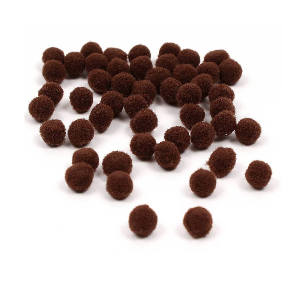 Dark Brown Pom Poms 7mm 50 Pack