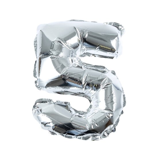 Silver Foil Number 5 Balloon