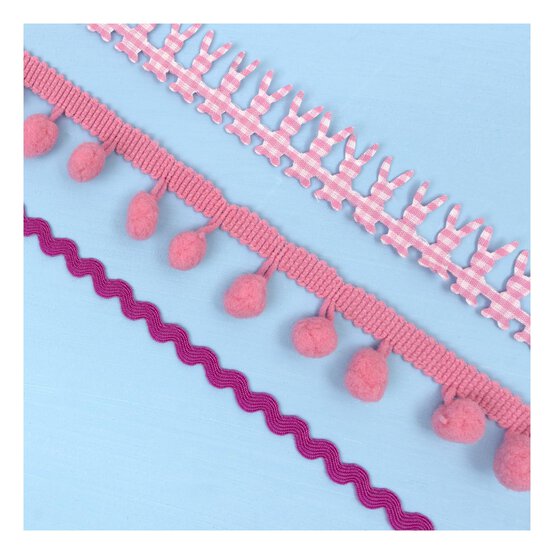 Pink Bunny Easter Trims 3 Pack