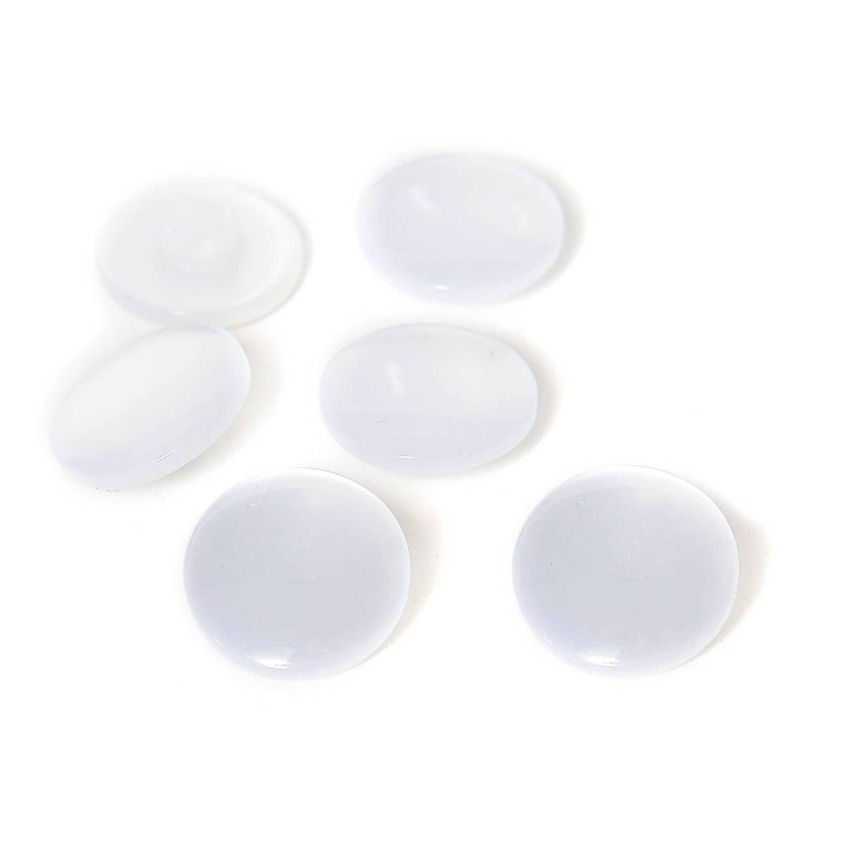 Hemline White Basic Knitwear Button 6 Pack