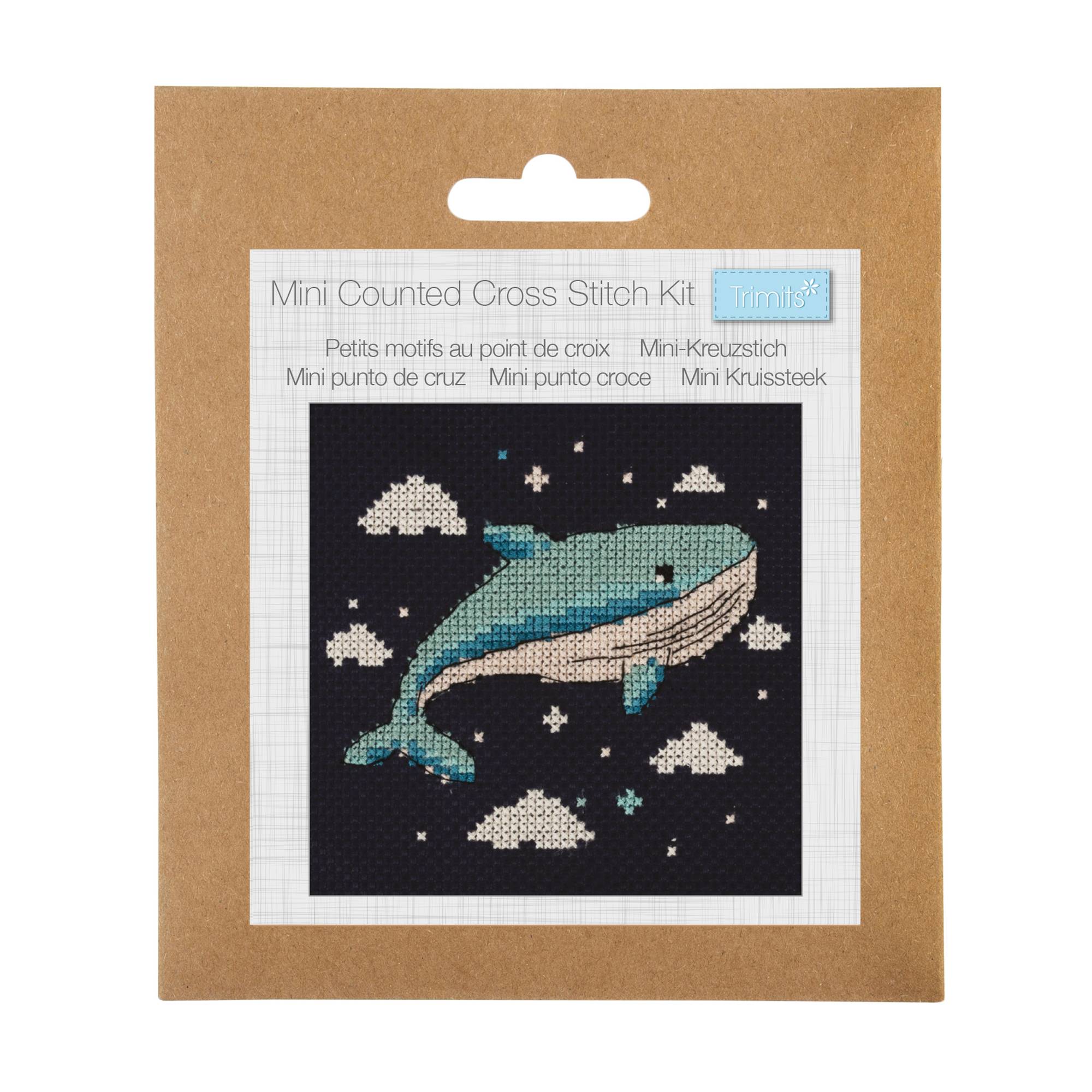 Trimits Whale Counted Cross Stitch Kit 13cm x 13cm