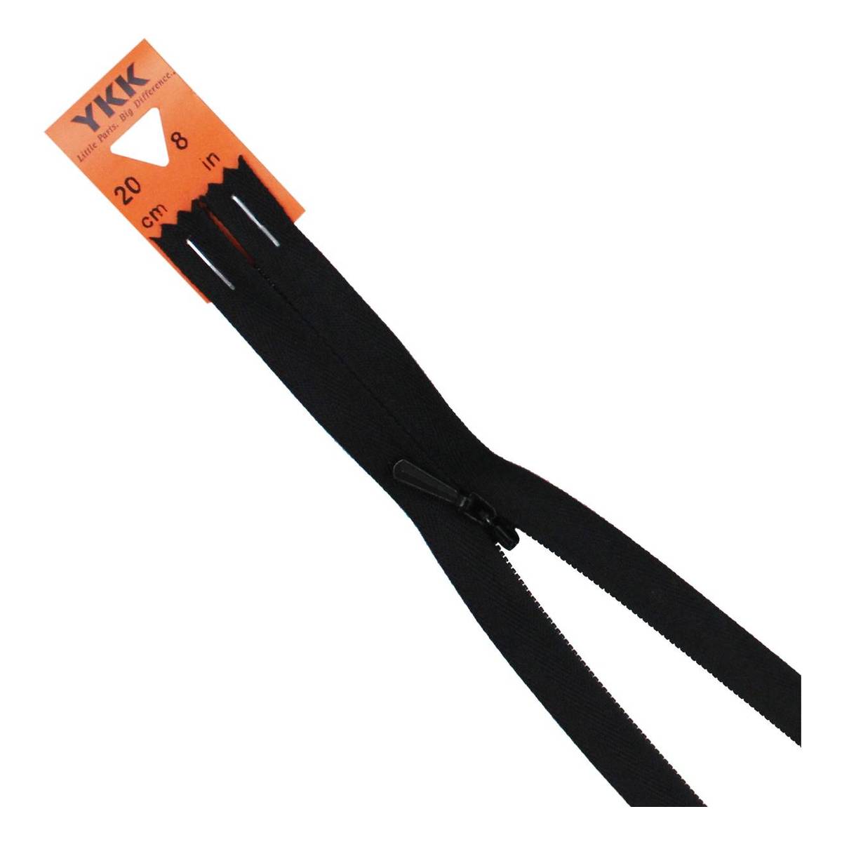 YKK Black Concealed Zip 20cm