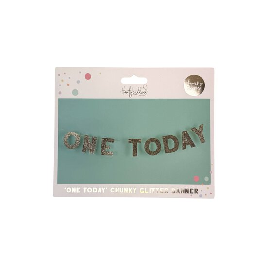 Gold One Today Chunky Glitter Banner 2m