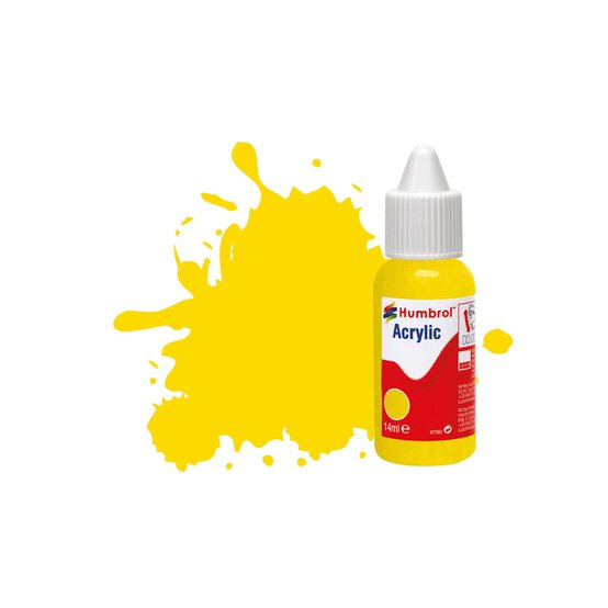 Humbrol 69 Yellow Gloss Acrylic Paint Dropper 14ml