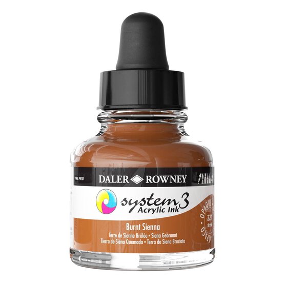 Daler-Rowney System3 Burnt Sienna Acrylic Ink 29.5ml