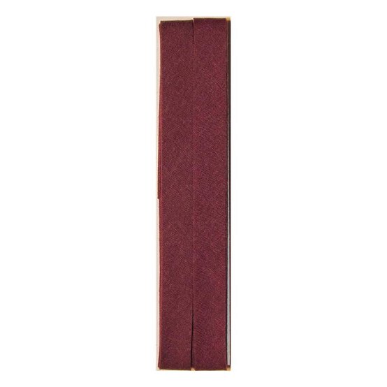 Wine Poly Cotton Bias Binding 12mm x 2.5m