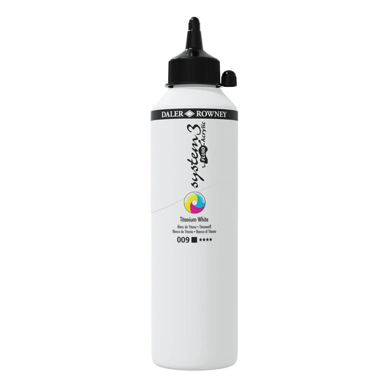 Daler-Rowney System3 Titanium White Fluid Acrylic 500ml (009)