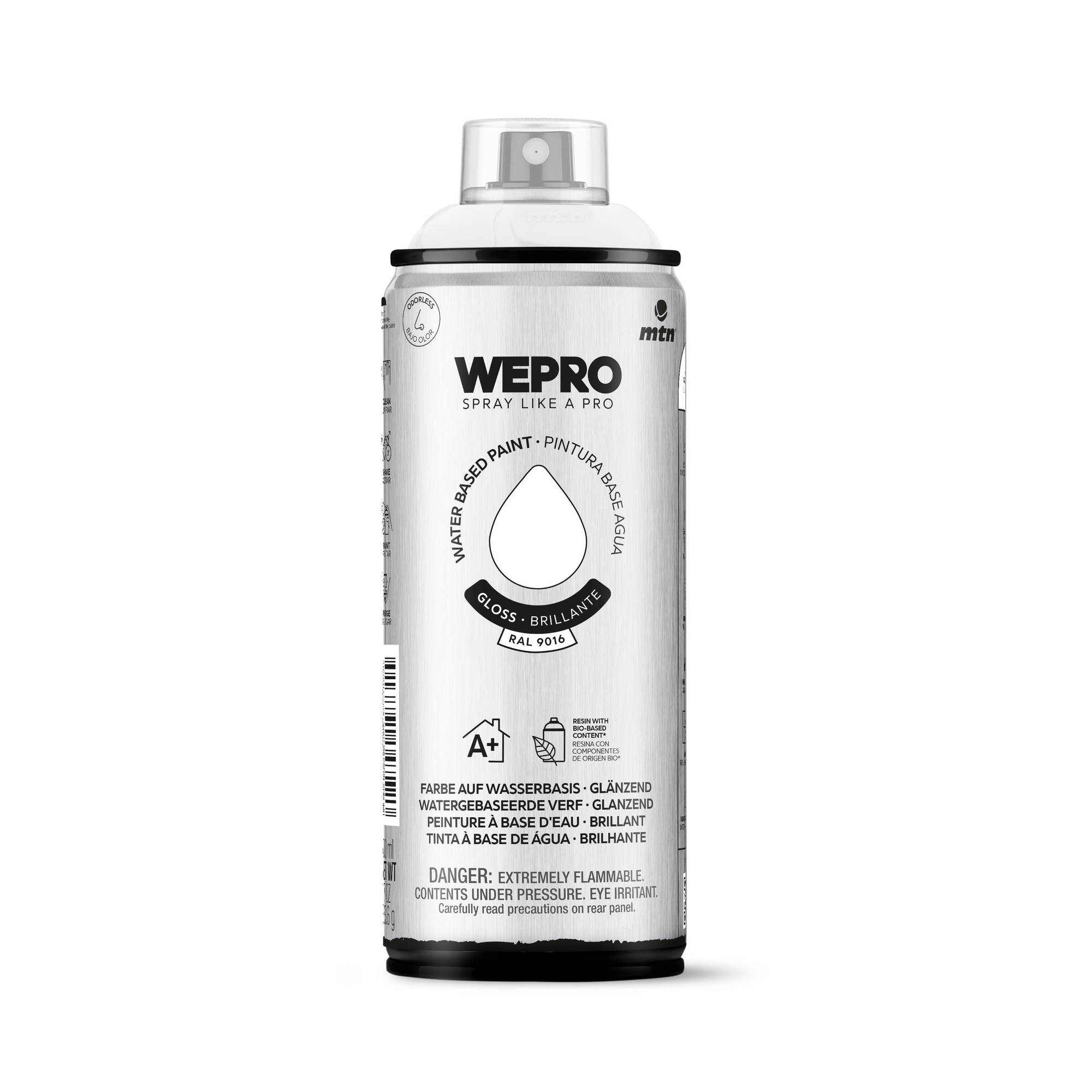 MTN WEPRO Igloo White Gloss Water-Based Spray Paint 400ml