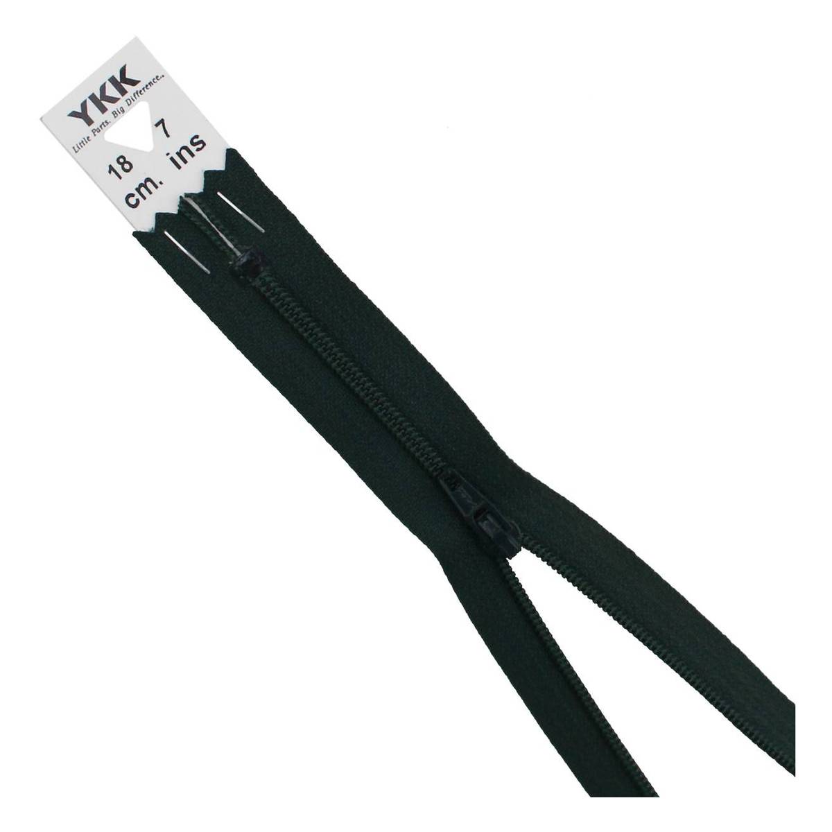 YKK Bottle Green Dress and Skirt Zip 18cm