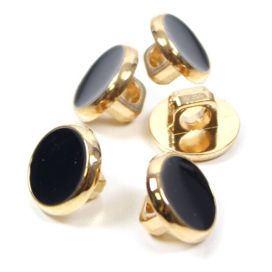 Hemline Navy Basic Button 5 Pack