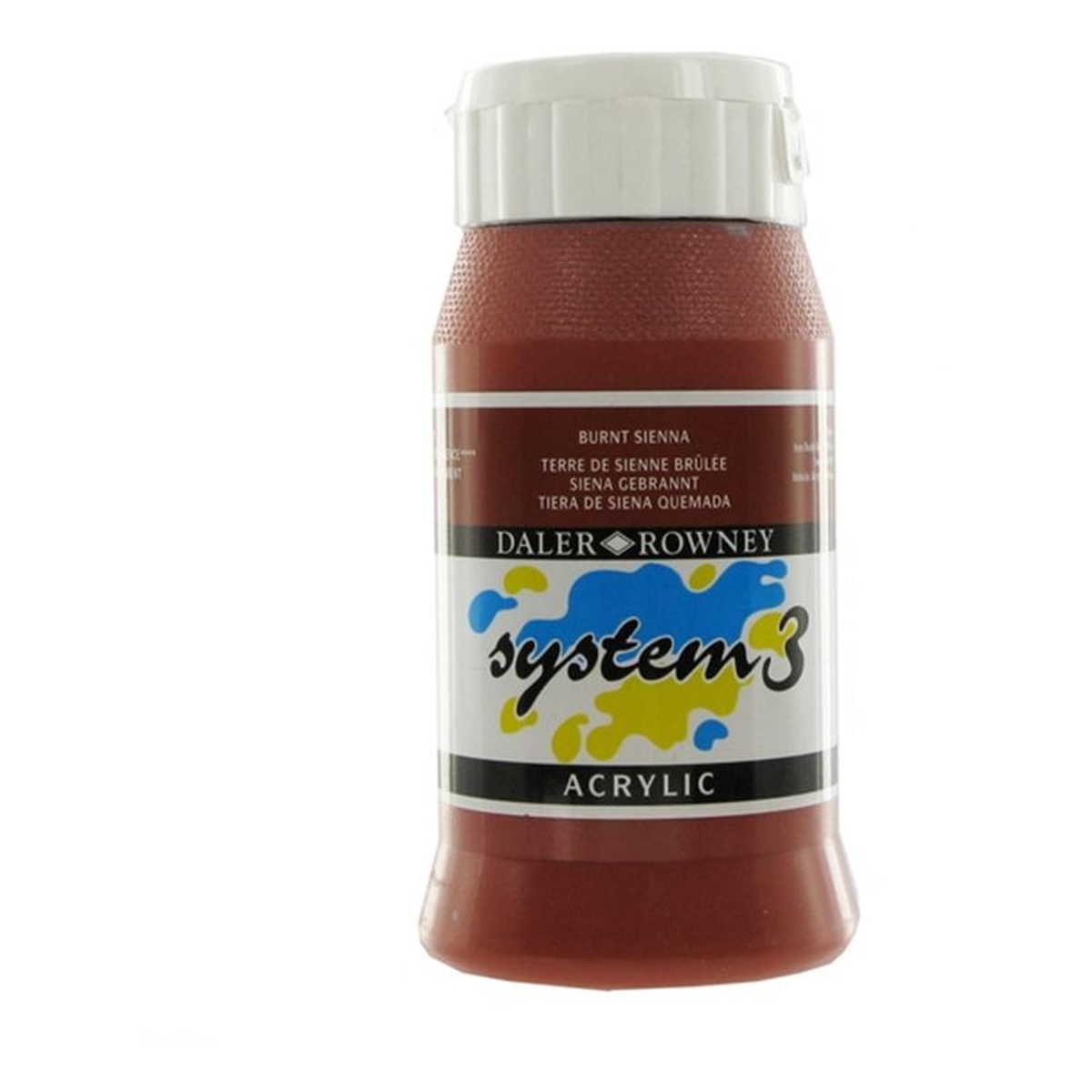 Daler Rowney System 3 Burnt Sienna Acrylic Paint 500ml